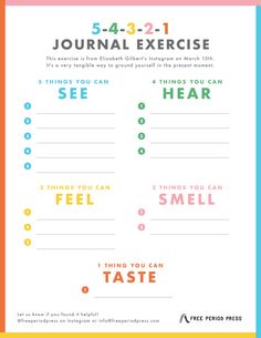 a poster with the words journal exercise on it