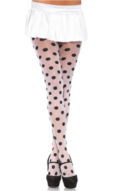 Shop Leg Avenue Sheer Polka Dot Pantyhose for sale online Funky Tights, Polka Dot Tights, Outfits 70s, Quoi Porter, White Tights, White Stockings, Royal Dresses, Patterned Tights, Leg Avenue