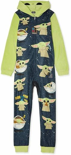 Star Wars Baby Yoda Hooded Sleeper Blanket Pajama  Size 8, 10/12 Knit Onesie, Halloween Costume Suit, Blanket Sleeper, Union Suit, Star Wars Yoda, Star Wars Baby, One Piece Pajamas, Kids Clothes Boys, Boys Pajamas