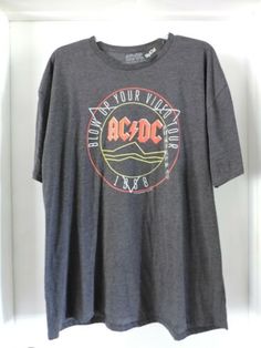 AC/DC Men's Short Sleeve Blow Up Your Video Tour 1988 Shirt Gray Size 3XLB NWT 190371805783 | eBay Ac Dc, Men Short Sleeve, Dark Gray, Long Sleeve Tshirt Men, Mens Short, Mens Graphic Tshirt, Things To Sell, Mens Tshirts, Mens Tops