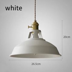 an image of a white light fixture with measurements for the size and width on it