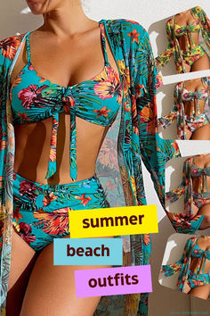 Perfect for those beach days when you want to seamlessly transition from a refreshing swim to a casual beachside lunch. The bikini's flattering cut ensures you feel confident, while the lightweight cover-up offers just the right amount of coverage without sacrificing style. Whether you're lounging by the pool or exploring the coastline, this ensemble promises to keep you looking and feeling cool. #BeachFashion
#BikiniSeason
#CoverUpStyle
#SummerEssentials
#SwimwearChic Beach Goddess, Summer Beach Outfit, Beach Look, Beach Days, Summer Essentials, Beach Style, Up Styles, Feel Confident, Beach Day