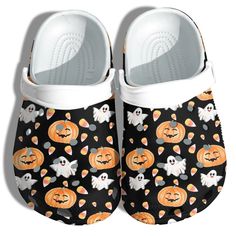 Spooky Pumpkin Halloween Ghost Candy Corn Sticker Clogs For Kids And Adults Croc Shoes, Crocband Clog, Witch Party, Halloween Shoes, Happy Pumpkin, Pumpkin Stickers, Halloween Sticker, Comfort Shoe, Daughter Christmas