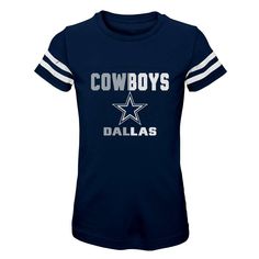 NFL Dallas Cowboys Girls' Striped Sleeve Fashion T-Shirt - L Cowboy Girl, New York Yankees Baseball, Nfl Dallas Cowboys, Yankees Baseball, Fashion T Shirt, Sleeve Fashion, Striped Sleeve, Logo Tees, Dallas Cowboys