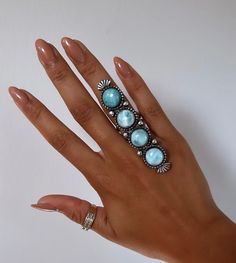 High grade, natural- Larimar stacked ring.  Solid 925 Sterling Silver.  The ring shown is size 7.25.  Other sizes available for a custom! Blue Larimar Round Rings, Blue Larimar Opal Ring, Turquoise Larimar Ring In Silver, Adjustable Blue Larimar Ring, Blue Larimar Moonstone Ring, Larimar Ring, Larimar Rings, Gorgeous Bracelet, Australian Opal