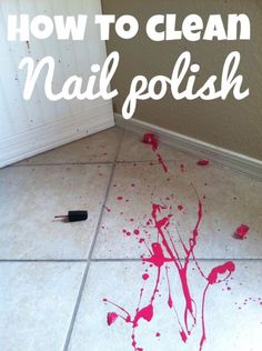 how to clean nail polish on the floor with a brush and red liquid coming out of it