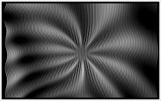 an abstract black and white image with wavy lines in the center, as if it were optical art