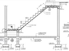 an architectural drawing shows the steps leading up and down to the second floor, which has been