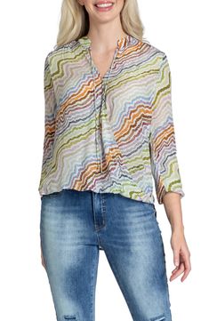 APNY Print Tassel Surplice Chiffon Top | Nordstrom Spring V-neck Blouse With Tassel Ties, Spring Multicolor Viscose Blouse, Casual V-neck Tops With Tassel Ties, Casual Multicolor Tie Neck Tops, Multicolor Viscose V-neck Blouse, Viscose V-neck Blouse For Beach, V-neck Viscose Blouse For Beach, Multicolor Rayon V-neck Blouse, Multicolor V-neck Viscose Top