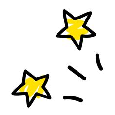 two yellow stars are flying in the air