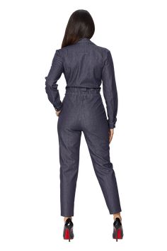 From work to party and everything in between, Isabel Tuxedo Style Sewing Jumpsuit is always a great choice! This vintage denim jumpsuit pattern features a non-stretch fabric, collard v-neckline, long sleeves, front pockets, finished with a side front clip on and front zipper closure.PATTERN INCLUDESSize: EU 34 36 38 40 42 44 46Step-By-Step sewing instructions in EnglishHow much fabric you need for each sizeFabric suggestions and materialsA pattern layoutVisible seam allowanceHow to print the pat Fitted Overall Pants For Fall, Long Sleeve Jumpsuits And Rompers For Office, Fitted Overalls For Fall, Fitted Fall Overalls Pants, Fitted Workwear Overalls, Fitted Overall Workwear Pants, Fitted Overalls For Workwear, Formal Fall Jumpsuits And Rompers, Chic Fitted Overalls