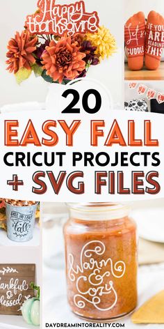 20 easy fall cricut projects and svg files