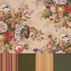 a floral wallpaper with many different colors and patterns