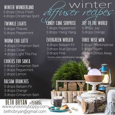 Young Living essential oil winter diffuser recipes--  These make my house smell like the Holidays! Essential Oil Diffuser Recipes, Oil Diffuser Recipes, Diffuser Recipes, Living Essentials, Essential Oil Diffuser Blends, Young Living Oils