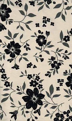 a black and white floral pattern on fabric