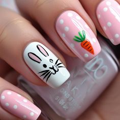 Embrace the cuteness with these adorable bunny nail designs! Featuring cute little bunny faces, soft pastel hues, and charming details, this nail art is perfect for anyone who loves playful and sweet designs. Whether you're celebrating Easter or simply want to add a whimsical touch to your nails, these bunny nails are sure to make your look stand out. Ready to add some fun to your fingertips? 💖🐾 #BunnyNails #CuteNailArt #PlayfulNails #EasterNails #NailArtInspiration #KawaiiNails #PastelNails #SweetNailDesigns #FunNailArt #CreativeNails #NailAddict #NailTrends #WhimsicalNails April Nail Art, Rabbit Nails Design, Bunny Nail Design, Easter Inspired Nails, Nail Ideas Easter, Easter Nails Short, Nail Art Easter, Rabbit Nail Art, Easter Nails Designs