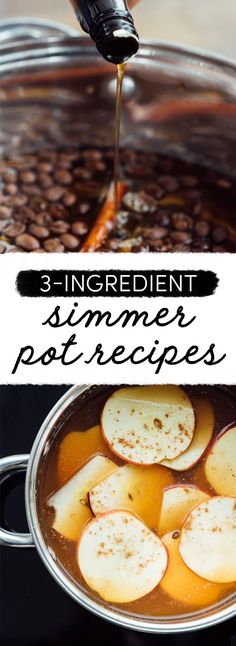 an image of some food being cooked in a pot with the words 3 ingredient summer potrecipes