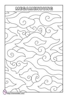 a coloring page with waves and the words megamending on it in black and white