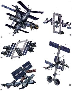 an image of space shuttles and other objects in blueprinting, with the caption