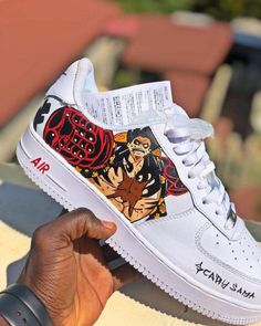 The perfect gift for friends, family, that special someone, or yourself ✨ - Exactly as shown in the pictures. - Brand New & Authentic. 💯  - Hand Painted with attention to detail. 👨‍🎨  - Waterproof and Flexible. ❤️  - Unisex model. Please refer to the Size Chart. - Free Worldwide Shipping. ✈︎ Luffy Air, Shoe Artwork, Af1 Custom, Painted Nikes, Custom Af1, Youthful Design, Unique Sneakers, Air Force 1 Custom, Custom Air Force 1