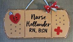 Personalized NURSE Band Aid Name Sign Wood Plaque Hand Crafted Door Wall Office Nurse Signs, Doctor Sign, Classroom Door Signs, School Health, Nurse Office, Personalized Wood Signs, Teacher Signs, Nurse Appreciation Gifts, Care Worker