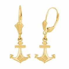 Description: 14k Solid Yellow Gold Anchor Nautical Leverback Earrings Set Item No.: M644* Metal Type: 14k Solid Gold (Stamped 14k),(Available In 10k And Sterling Silver) Metal Color: Yellow Gold (Available In Rose Gold And White Gold) Measurement: Mounting: Leverback Weight: 1.5 Grams Height W/Hook: 1.04" In. Width: 0.38" In. Depth: 0.05" In. Note: * Made In Usa. Please Allow 5-7 Days To Be Shipped. 14k Yellow Gold Jewelry With French Hook, Yellow Gold Lever Back Drop Earrings, Classic Yellow Gold Jewelry With Lever Back, Sterling Silver Jewelry With French Hook In Yellow Gold, Yellow Gold Sterling Silver Jewelry With French Hook, Gold 14k Lever Back Jewelry, Gold Sterling Silver Earrings With Lobster Clasp, Yellow Gold 14k Jewelry With French Hook, Yellow Gold 14k French Hook Jewelry