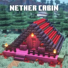 an image of a building made out of bricks with the words nether cabin above it