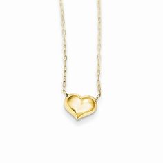 Metal: 14k Yellow GoldChain Length:16 inChain Width:1 mmFinish: Polished Free U.S. Shipping for orders over $99 Protected by our 30-Day Risk Free Returns! Yellow Gold Heart Necklace, Jewelry Chains, Teen Jewelry, Boys Jewelry, Hollow Heart, Necklace For Girlfriend, Gold Heart Necklace, Kids Collection, Childrens Jewelry