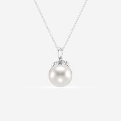 Lustrous and elegant, this classic pearl pendant is a must-have for any gem lover's jewelry collection. Style it alone to create a beautifully minimal look, or use it to add texture and luster to a dainty layered look. The gentle gleam will add instant sophistication to your outfit! Fashion Pendant, Flower Fashion, Layered Look, Pearl Pendant, Lab Grown, Lab Grown Diamonds, Fresh Water, Freshwater Pearls, Pearl Necklace