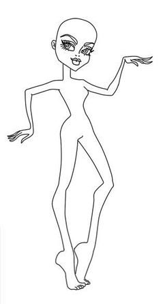 an outline drawing of a woman in black and white, with her arms spread out