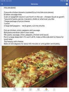 a casserole dish is shown on the facebook page, with instructions to make it