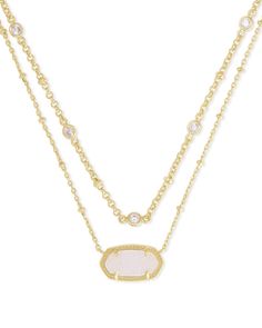 Elisa Gold Multi Strand Necklace in Iridescent Drusy | Kendra Scott Multi Strand Necklace Gold, Kendra Scott Elisa, Preppy Jewelry, Kendra Scott Necklace, Jewelry Accessories Ideas, Jewelry Lookbook, Double Chain, Kendra Scott Jewelry, Girly Jewelry