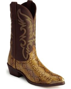 Laredo Python Print Cowboy Boots - Pointed Toe, Brown Boots Mid Calf, Snake Print Boots, Boot Barn, Mens Cowboy, Mens Cowboy Boots, Harness Boots, Python Print, Dress Boots, Cool Boots