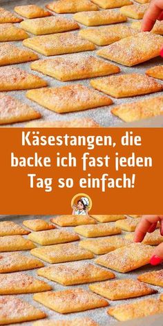 some food that is being cooked on a grill with words above it saying, kassettangen, die bake ih fast iden tag so enfach