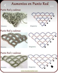 four different types of crochet patterns