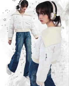 Pixie Rebels, Fantasy Elements, 일본 패션, Unique Textures, Y2k Clothing, White Duck, Winter Clothing, Winter Weather