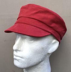 Dark red fiddler cap This stylish fiddler cap is made in a dark red denim. Fisherman caps suit both men and women and all ages. *Headsize 62cms/24.41inches * Handwash, cool iron To see more of my hats please click https://www.etsy.com/uk/shop/OverToYou I design, pattern cut and create all my hats in sunny Brighton in the South of England. All my designs are original and combine timeless elegance with a modern twist. I despatch my hats using Royal Mail 1st class post within the U.K. and Internati Red Cotton Flat Cap Hat, Red Cotton Flat Cap, Fiddler Cap, South Of England, Red Denim, Newsboy Cap, I Design, Recycled Fabric, The South