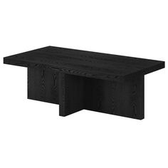 a black wooden table on a white background