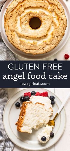 gluten free angel food cake with berries on the side