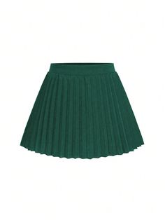 Dark Green Casual Collar  Knitted Fabric Plain Skort Embellished Medium Stretch  Women Plus Clothing Dark Green Skirt, Split Hem Dress, Plus Size Shorts, Casual Skirt, Green Skirt, Plus Clothing, All Fashion, Women Clothes Sale, Halloween Costume