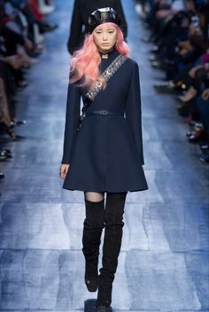 Dior Winter, Dior Event, Christian Dior Runway, Anita Pallenberg, Dior Women, Colored Hair, Military Style