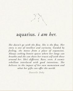 an illustration with the words aquarius i am her