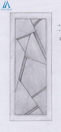 a pencil drawing of a rectangle in the shape of a square with lines on it