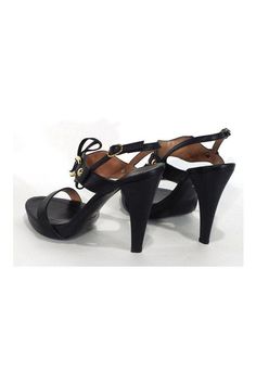 Size 9 (EU 39) Black Leather Tie Front Heels Gold hardware Made in Italy Smooth leather interior Lightly padded insoles 4.75” heels Shoe Websites, Heels Gold, Leather Tie, Leather Interior, Max Mara, Smooth Leather, Gold Hardware, Kitten Heels, Black Leather