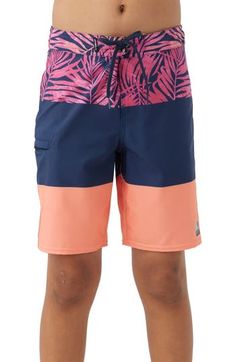 Get your kiddo ready to splash and play in these colorblocked swim trunks featuring signature antirash seaming, easy-moving stretch and water-resistant tech. Lace-up closure Hyperdry durable water-resistant (DWR) technology Hyperfreak stretch fabric Hyperthread antirash seaming 53% recycled polyester, 37% polyester, 10% elastane Machine wash, tumble dry Imported Casual Swim Trunks With Uv Protection For Surfing, Sporty Swim Trunks With Uv Protection For Pool, Playful Blue Swimwear For Water Sports, Summer Sports Swim Trunks With Uv Protection, Summer Swim Trunks With Uv Protection For Sports, Swim Trunks With Uv Protection For Beach Sports, Playful Swimwear With Upf 50+ For Water Sports, Playful Swimwear For Water Sports With Uv Protection, Playful Swimwear With Uv Protection For Water Sports