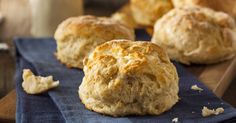 old fashioned drop biscuit recipe on a blue cloth with text overlay that reads old fashioned drop biscuit recipe