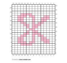 a cross stitch pattern with pink squares