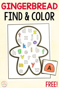 a gingerbread find and color book with the letter a on it's cover