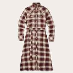 Black Cherry Plaid Shirt Dress | Stetson Fall Rayon Shirt Dress For Daywear, Rayon Shirt Dress For Daywear In Fall, Plaid Fitted Shirt Dress For Fall, Fitted Plaid Shirt Dress For Fall, Deep Wine Color, Plaid Shirt Dress, Casual Bottoms, Denim Outerwear, Plaid Dress Shirt