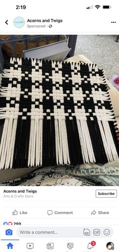 an old black and white quilt is being displayed on the twitter account for $ 29